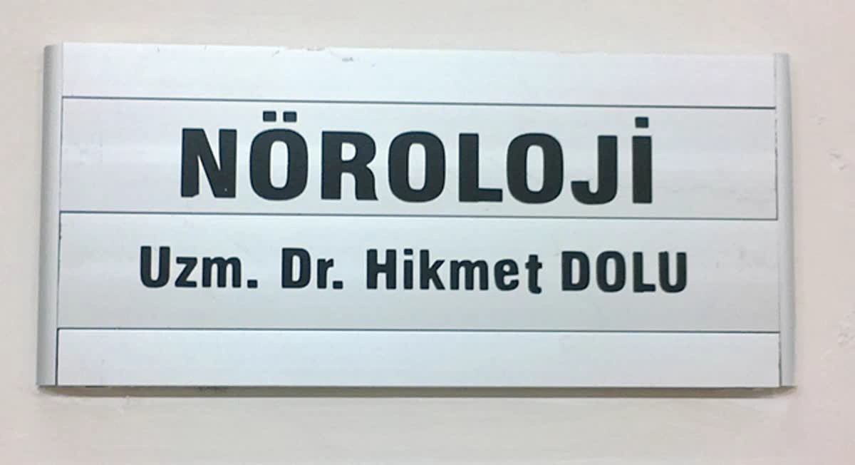 Hastane Nöroloji Oda Kapı Levhası ve Birim Yönlendirme